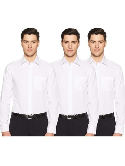 Marks & Spencer Mens Solid Polyester Blend Collared Neck Slim Fit Easy Iron Shirt