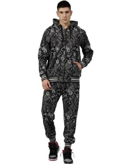 Go Devil Men Hoodie & Track Pants Co-Ord Set Design Printed Black and White Style Jacket with Pant Co ord Sets Mens.