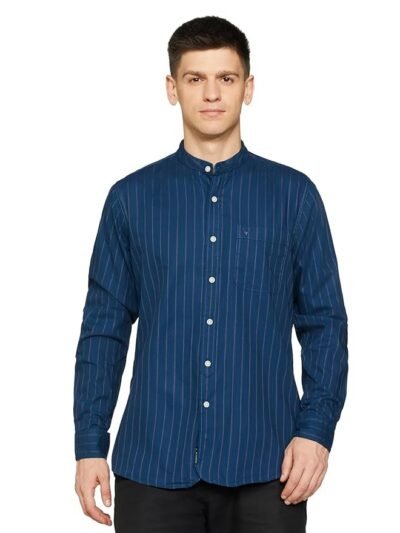 Allen Solly Men's Regular Fit Mandarin Collar Casual Shirt