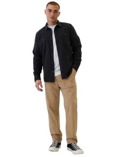 GAP Men’s Regular Fit Textured Mid Rise Pants