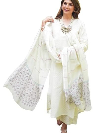 ANNI DESIGNER Women's Rayon Blend Printed Straight Kurta with Pant & Dupatta