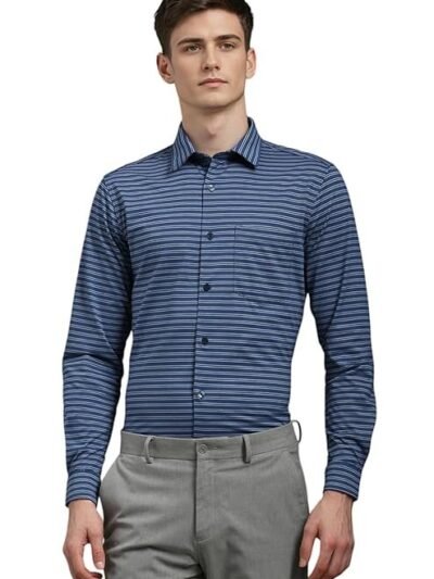 Louis Philippe Men's Striped Slim Fit Shirt