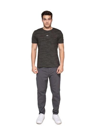 STRCH Men's Nylon Half Sleeve T-Shirt Regular Fit - Workout Activewear for Gym, Quick Dry Training, Running, Fitness, Jogging, Exercise, Casual Wear.