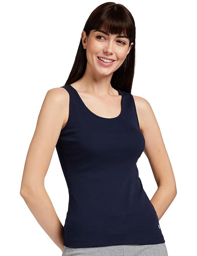 Enamor Women's Cotton Regular Fit Fabulous Inners E025 Stay New Tank Top