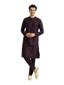 Manyavar Men's Viscose Blend Sequins & Shimmer Kurta Pyjama Set