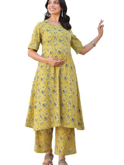Janasya Women's Cotton Kurta Pant Set