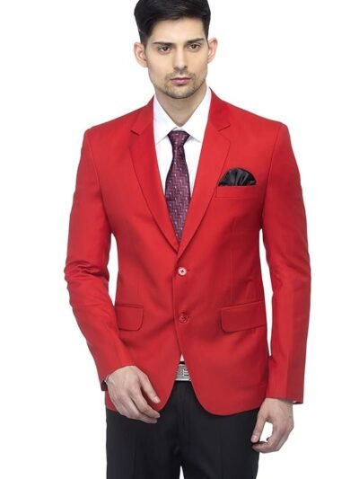 FAVOROSKI Designer Men's Slim Fit Notched Lapel Single Breasted Solid Blazer